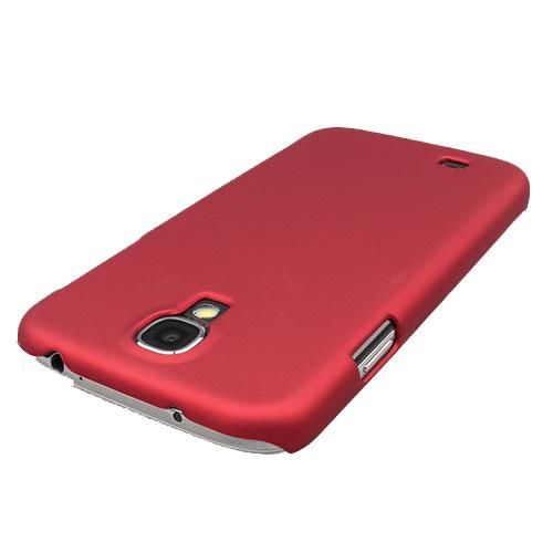 Galaxy S4 i9500 ile Uyumlu Sert Kauçuk Kılıf Kırmızı Renk