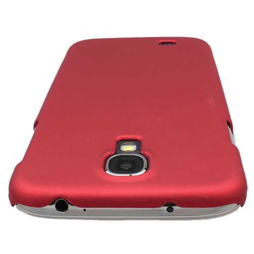 Galaxy S4 i9500 ile Uyumlu Sert Kauçuk Kılıf Kırmızı Renk