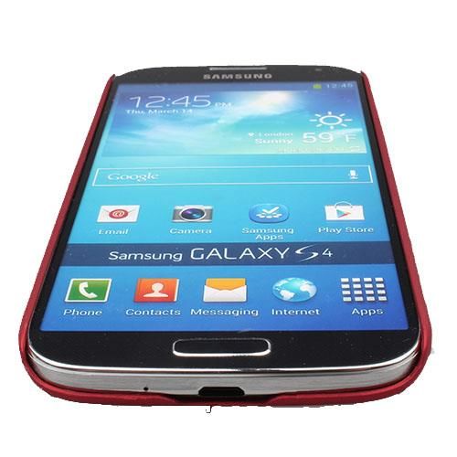 Galaxy S4 i9500 ile Uyumlu Sert Kauçuk Kılıf Kırmızı Renk