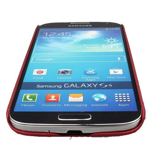 Galaxy S4 i9500 ile Uyumlu Sert Kauçuk Kılıf Kırmızı Renk