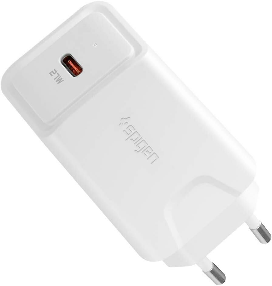 Spigen 27W USB-C Güç Adaptörü (Akım Korumalı) 20W/27W Type-C Hızlı iPhone & Android & iPad & Macbook Şarj Cihazı Steadiboost F210