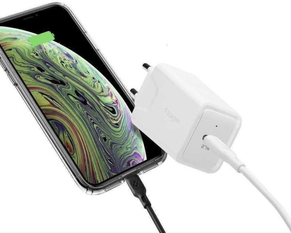 Spigen 27W USB-C Güç Adaptörü (Akım Korumalı) 20W/27W Type-C Hızlı iPhone & Android & iPad & Macbook Şarj Cihazı Steadiboost F210