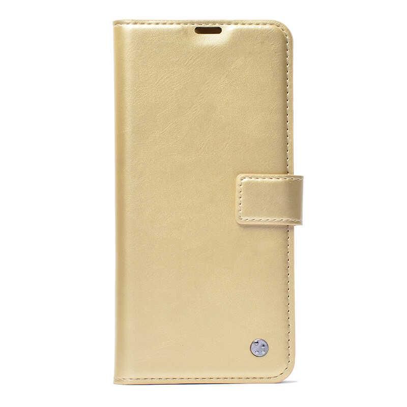 Zore Galaxy S20 Ultra ile Uyumlu Kar Deluxe Kapaklı Kılıf Gold
