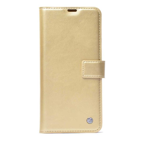 Zore Galaxy S20 Ultra ile Uyumlu Kar Deluxe Kapaklı Kılıf Gold
