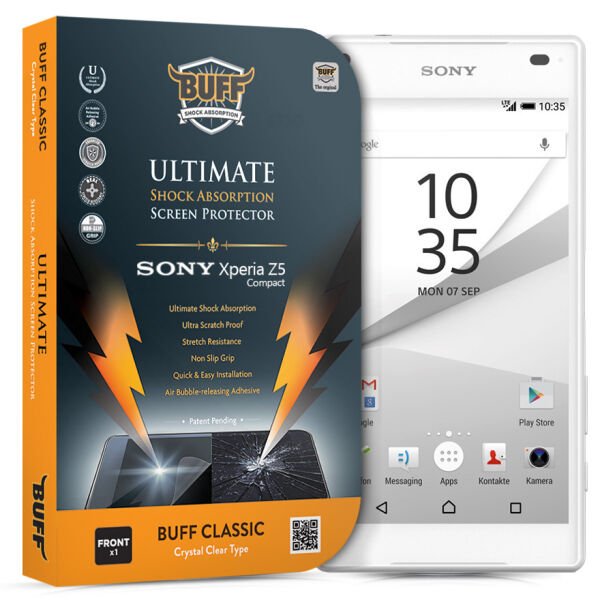 Buff Xperia Z5 Compact ile Uyumlu Darbe Emici Ekran Koruyucu Film