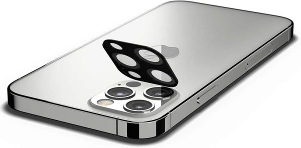 Spigen iPhone 12 Pro ile Uyumlu Kamera Lens Cam Ekran Koruyucu Glas.tR Optik (2 Adet) Silver