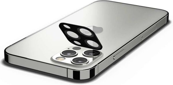 Spigen iPhone 12 Pro ile Uyumlu Kamera Lens Cam Ekran Koruyucu Glas.tR Optik (2 Adet) Silver