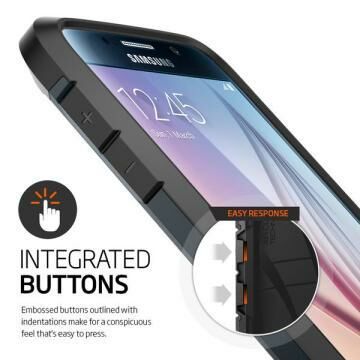 Spigen Galaxy S6 ile Uyumlu Kılıf Tough Armor Metal Slate