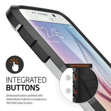 Spigen Galaxy S6 ile Uyumlu Kılıf Tough Armor Satin Silver