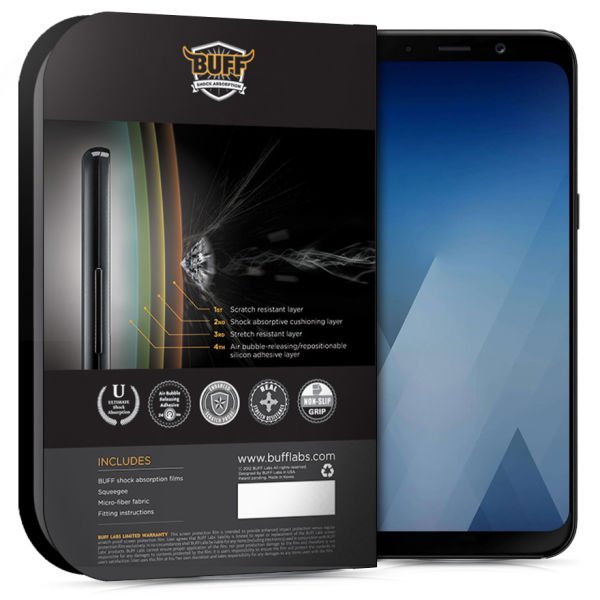 Buff Galaxy A8 Plus 2018 ile Uyumlu Darbe Emici Ekran Koruyucu Film
