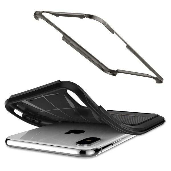 Spigen iPhone XS/X ile Uyumlu Kılıf Hybrid NX Gunmetal
