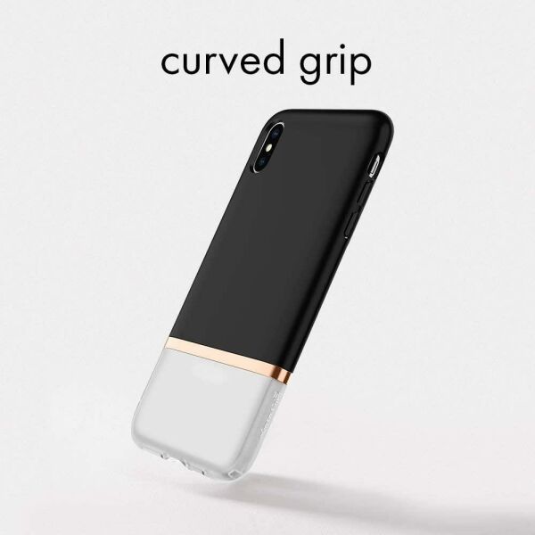 Spigen iPhone XS/X ile Uyumlu Kılıf La Manon Jupe Milk Black