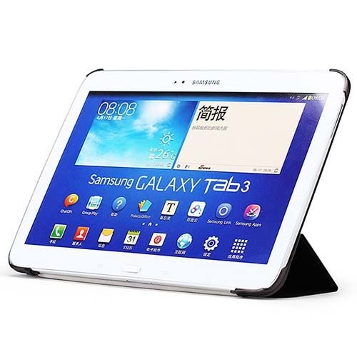 Galaxy Tab 3 10.1 P5200/P5210 ile Uyumlu ROCK Kapaklı Slim Kılıf Siyah