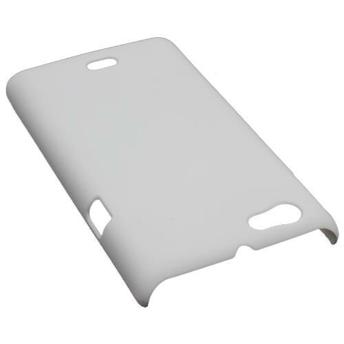 Xperia Miro ile Uyumlu Sert Kauçuk Kılıf Beyaz