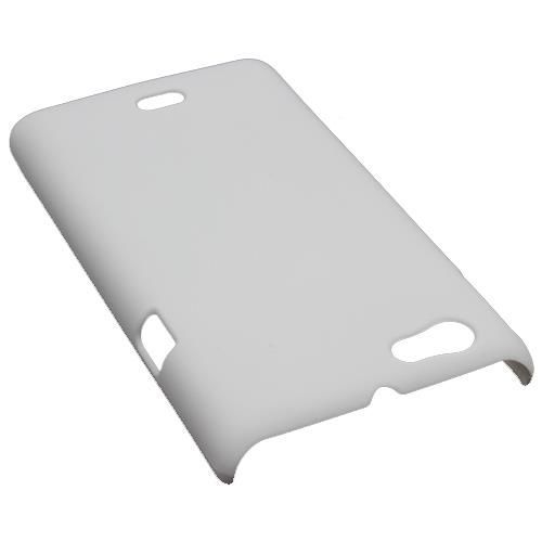 Xperia Miro ile Uyumlu Sert Kauçuk Kılıf Beyaz