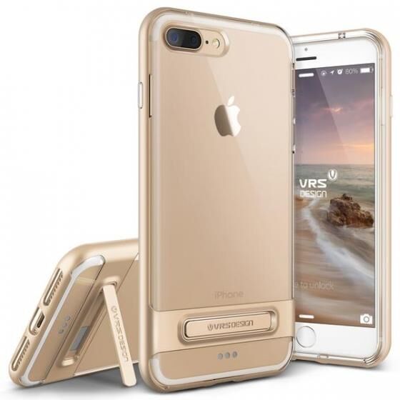 VRS Design iPhone 8 Plus / 7 Plus ile Uyumlu Crystal Bumper Kılıf Shine Gold