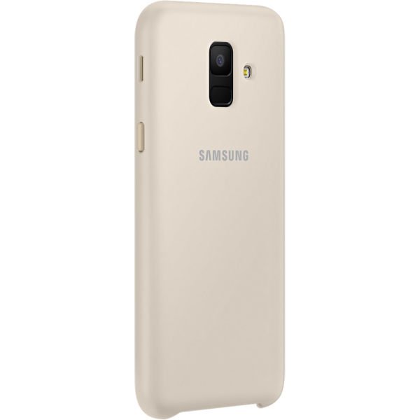 Galaxy A6 2018 ile Uyumlu Dual Layer Sert Kılıf Altın