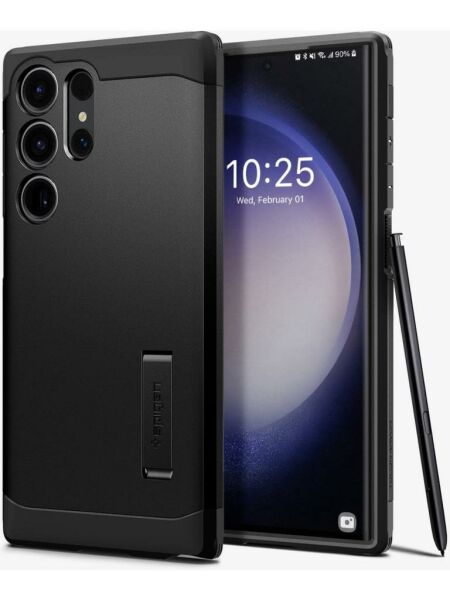 Spigen Galaxy S23 Ultra ile Uyumlu Kılıf Tough Armor Black