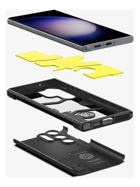 Spigen Galaxy S23 Ultra ile Uyumlu Kılıf Tough Armor Black