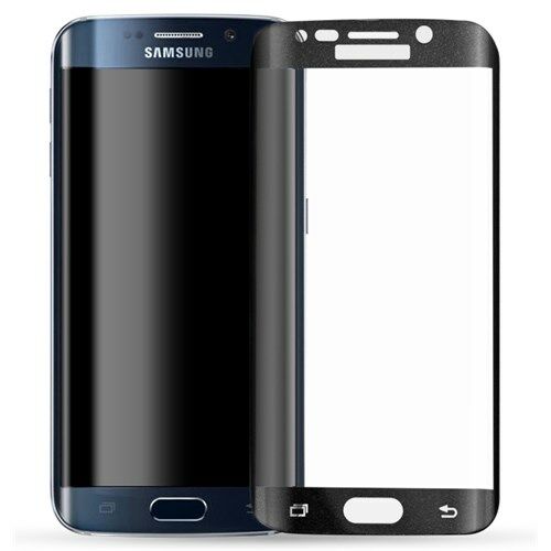 Galaxy S6 Edge ile Uyumlu Çerçeveli 3D Ekran Koruyucu Siyah