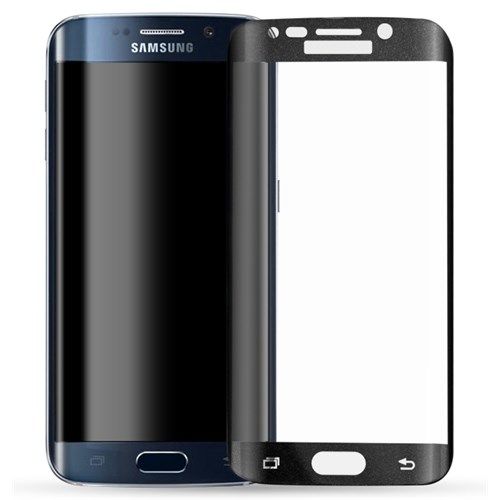 Galaxy S6 Edge ile Uyumlu Çerçeveli 3D Ekran Koruyucu Siyah