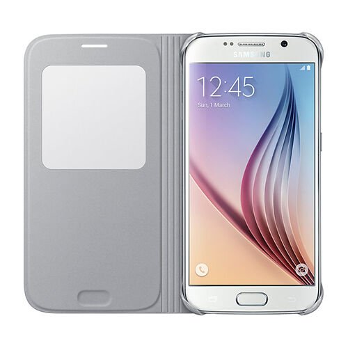 Galaxy S6 ile Uyumlu S View Cover (Tekstil) Gri EF-CG920BSEGWW (Out)