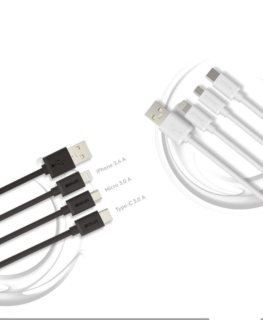 Simex Universal Type C Stream Data Kablosu SPK-02 Beyaz 1.2mt