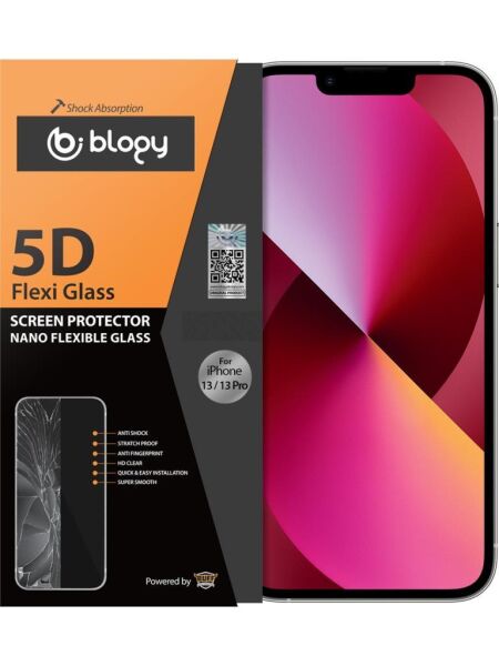 Blogy iPhone 13 / 13 Pro ile Uyumlu Flexi 5D Ekran Koruyucu