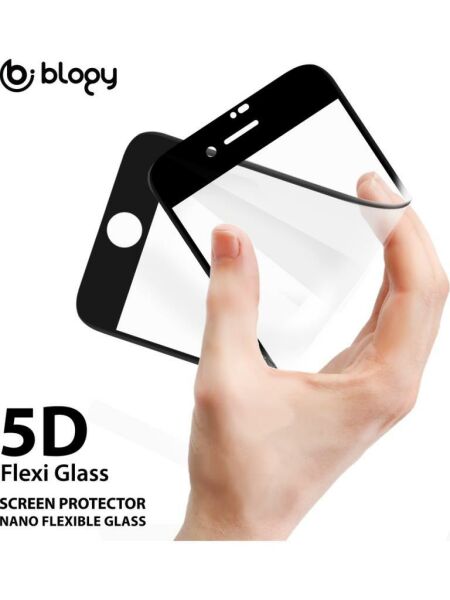 Blogy iPhone SE ile Uyumlu Flexi 5D Ekran Koruyucu