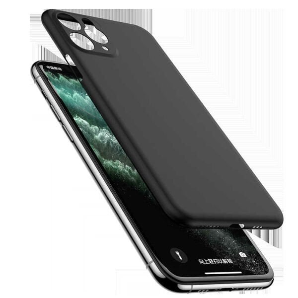 iPhone 11 Pro Max ile Uyumlu Süper Slim Kılıf 0.3 mm Siyah