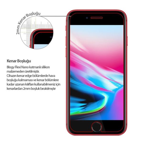 Blogy iPhone 8 Plus / 7 Plus ile Uyumlu Flexi Nano Ekran Koruyucu