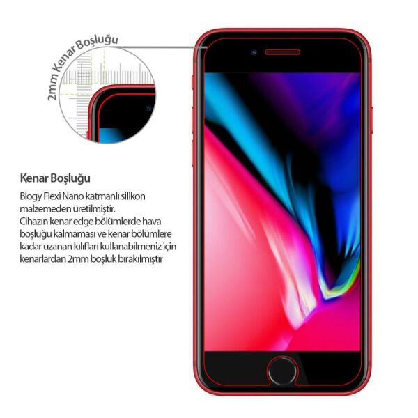 Blogy iPhone 8 / 7 ile Uyumlu Flexi Nano Ekran Koruyucu