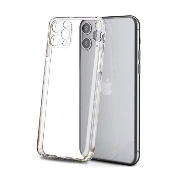Jopus iPhone 11 Pro Max ile Uyumlu Tıpalı Kamera Korumalı Silikon Kılıf Şeffaf