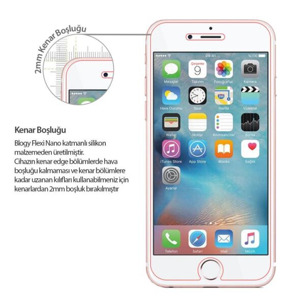 Blogy iPhone 6/ 6S ile Uyumlu Flexi Nano Ekran Koruyucu