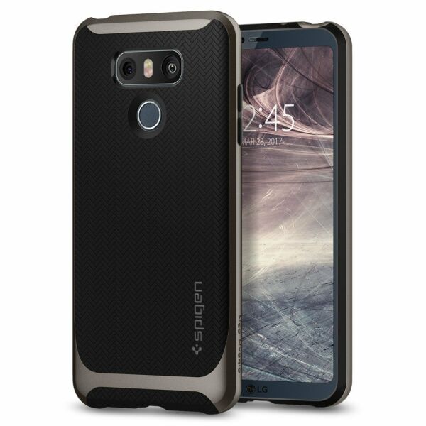 Spigen G6 ile Uyumlu Kılıf Neo Hybrid Herringbone Gun Metal