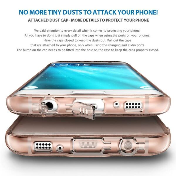 Ringke Air Galaxy S7 Edge ile Uyumlu Kılıf Smoke Black Ultra Hafif Esnek İnce Renkli Transparan