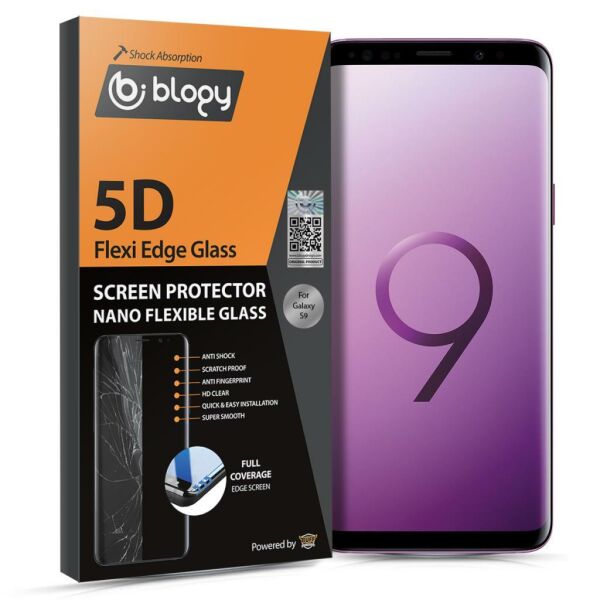 Blogy Galaxy S9 ile Uyumlu Flexi Edge 5D Ekran Koruyucu