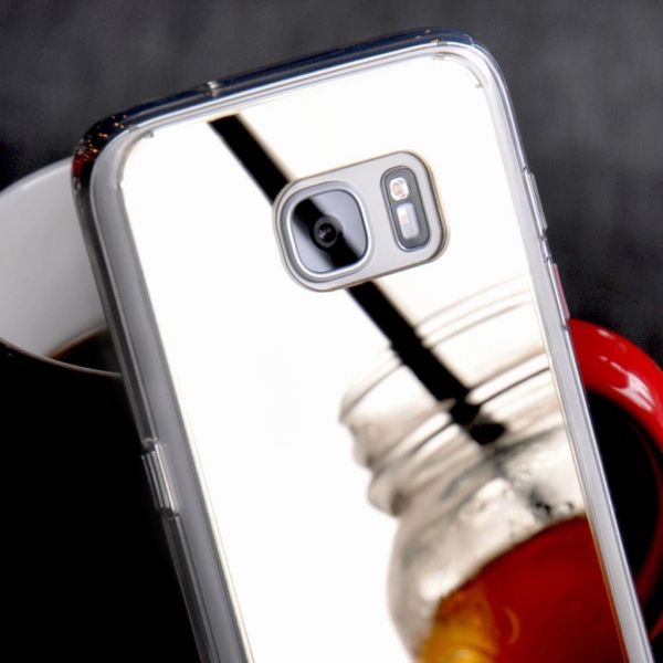 Ringke Mirror Fusion Galaxy S7 Edge ile Uyumlu Aynalı Kılıf Silver Extra Darbe Emici