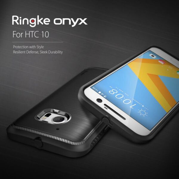 Ringke Onyx 10 ile Uyumlu Kılıf Black Ultra Extra Darbe Dağıtıcı Tam Koruma