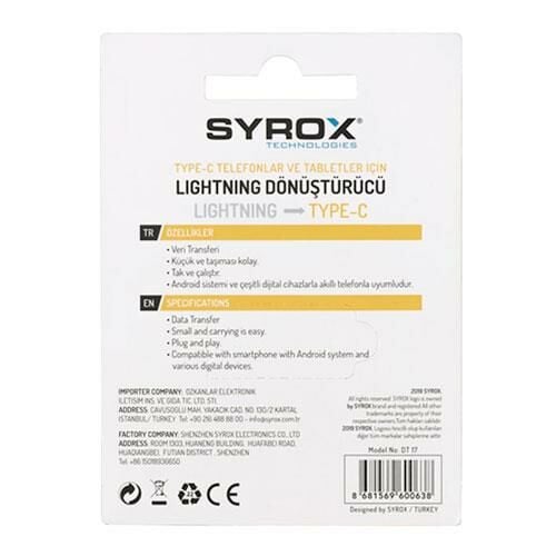 Syrox Type-C-Lightning Dönüştürücü DT17