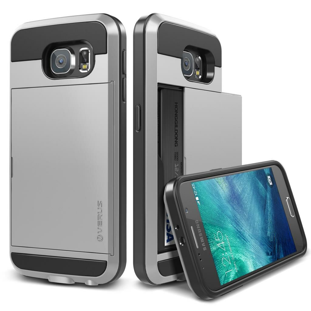 Verus Galaxy S6 ile Uyumlu Case Damda Slide Kılıf Light Silver