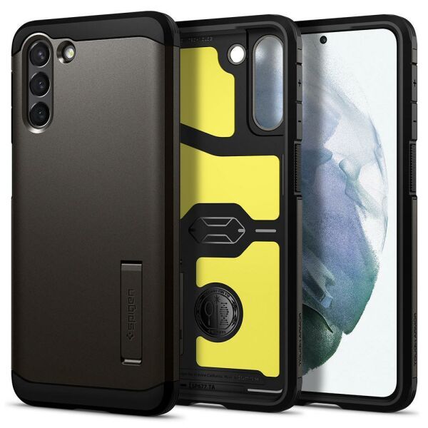 Spigen Galaxy S21 ile Uyumlu Kılıf Tough Armor Gunmetal