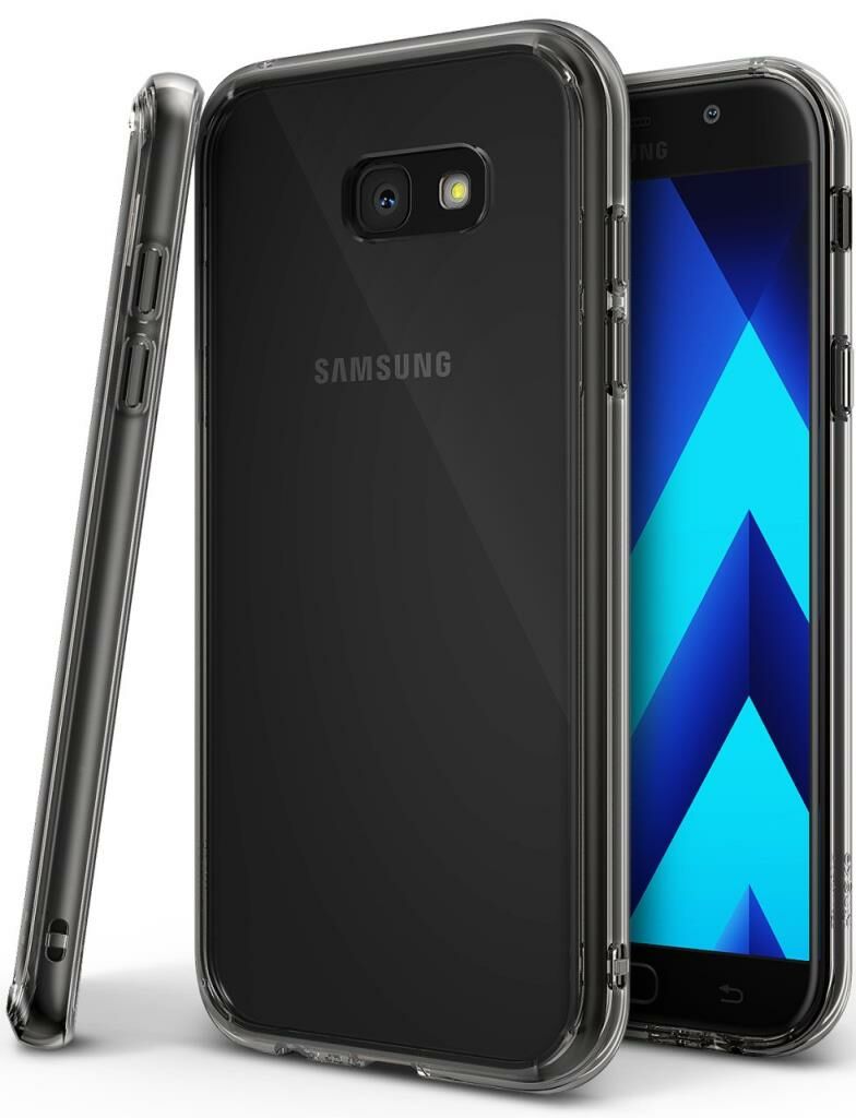Ringke Fusion Galaxy A7 2017 ile Uyumlu Kılıf Smoke Black TPU Bumper Extra Darbe Emici