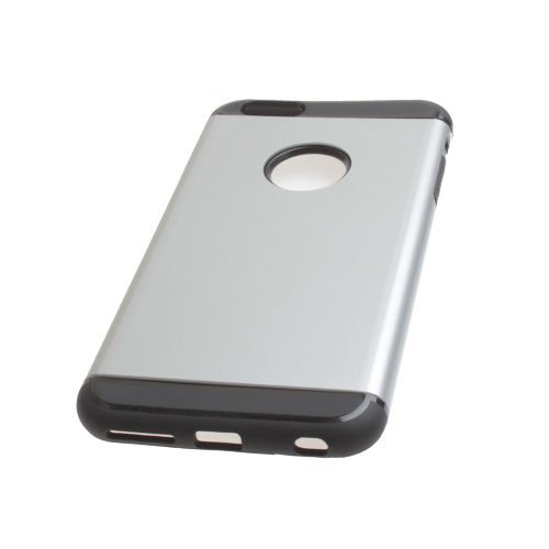 iPhone 6S Plus/6 Plus ile Uyumlu Double Hard Koruma Kılıfı Light Silver