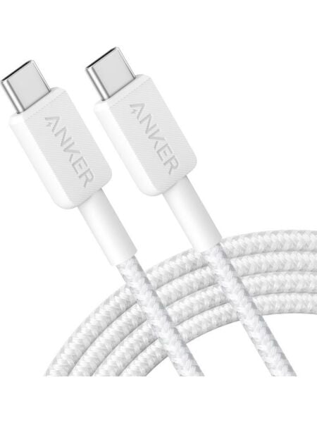 Anker 322 PowerLine USB-C to USB-C Örgülü Kablo 3ft/0.9m 60W - Beyaz