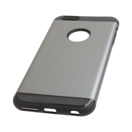 iPhone 6S Plus/6 Plus ile Uyumlu Double Hard Koruma Kılıfı Gun Metal
