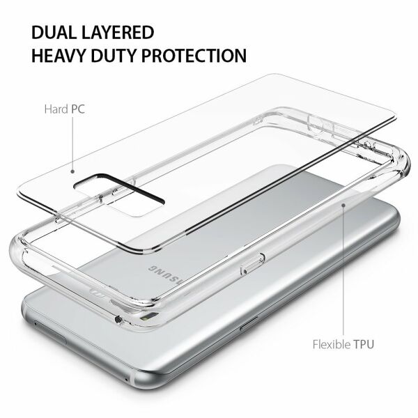 Ringke Fusion Galaxy S8 Plus ile Uyumlu Kılıf Crystal Clear