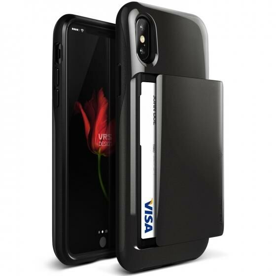 VRS Design iPhone X ile Uyumlu Damda Glide Kılıf Metallic Black