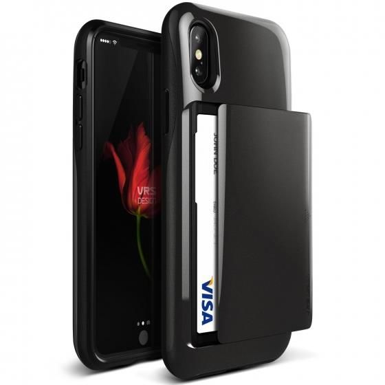 VRS Design iPhone X ile Uyumlu Damda Glide Kılıf Metallic Black