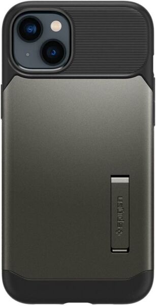 Spigen iPhone 14 Plus ile Uyumlu Kılıf Slim Armor Gun Metal